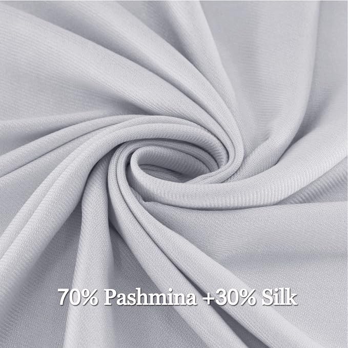 Soft Silky Pashmina Shawl Wraps Solid Colors Scarf for Wedding Evening Dresses - Image 2