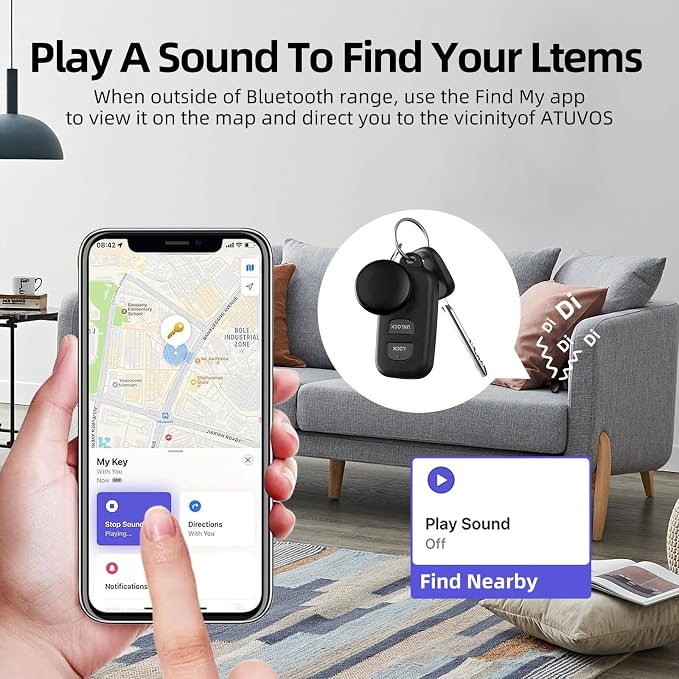 GPS Tracker for Vehicles Work with Find My(iOS Only), Safe Sync GPS Tracker Mini Car Item Finder, Hidden Car Location GPS Tracking Tags Device No Month Fee NO Subscription No SIM - Image 3