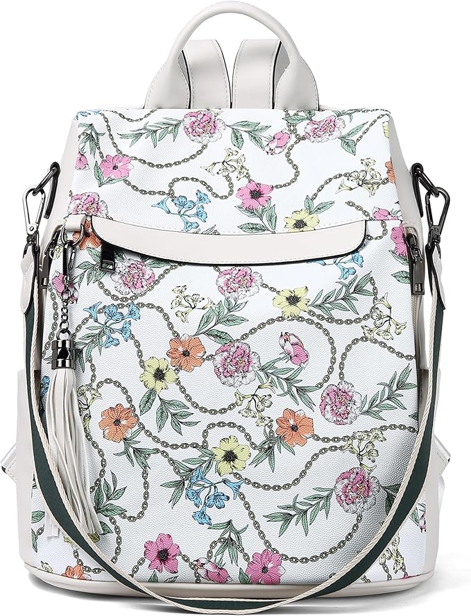Telena Backpack Purse for Women, PU Leather Anti Theft Travel Purse Shoulder Bags with Tassel by Telena