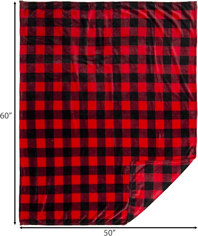 Carstens, Inc. Travel Blanket, Premium Compact 2-in-1 Airplane Blanket/Pillow, Red Buffalo Plaid - Image 5