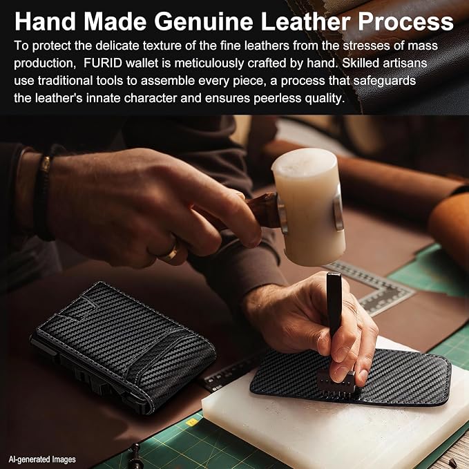 Genuine Leather Wallet for Men: Slim RFID Smart Minimalist Wallet | Credit Card Holder for Front Pocket wallet with Money Clip Full Grain - Gift for Husband Father on Birthday Anniversary - Image 4