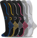 fenglaoda 6 Pairs Compression Socks for Women & Men Knee High Cute Circulation Socks for Nurse Pregnant Travel Athletic by fenglaoda