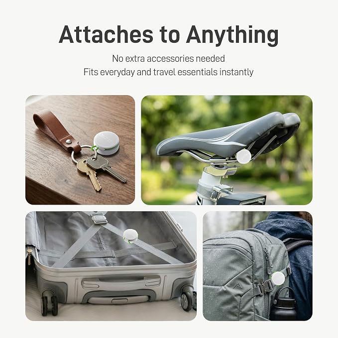 Epicka Tracker Tags with Adjustable Strap, 2-Year Battery, 4 Pack, White | Works with Apple Find My (iOS Only), IP67 Waterproof, NFC-Enabled Item Finder for Keys, Luggage, Bikes, and Pets - Image 4