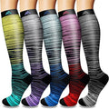 5/6 Pairs Graduated Compression Socks for Women&Men 20-30mmhg Knee High Socks Travel Hiking Running Stocking by HiClasmix