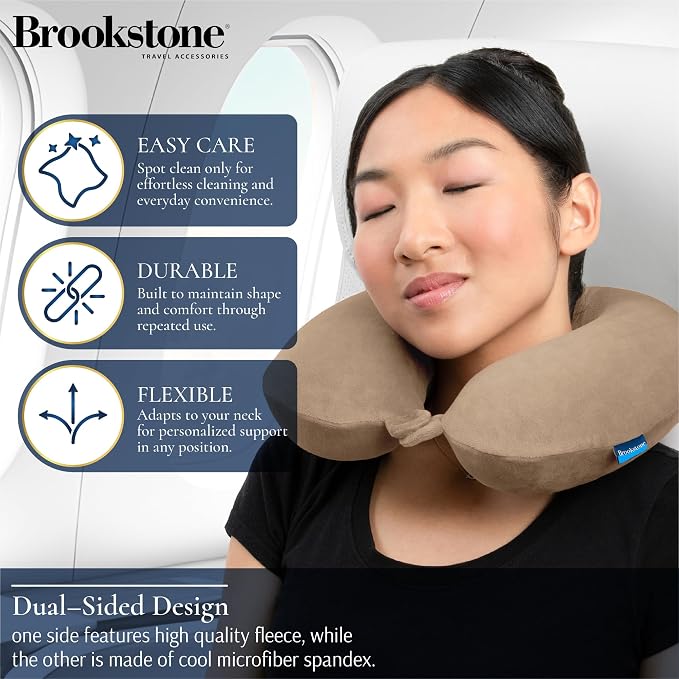 Brookstone Travel Neck Pillow Lightweight U-Shaped Memory Foam Pillow | Brookstone Travel Neck Pillow Lightweight U-Shaped Memory Foam Pillow - Image 3