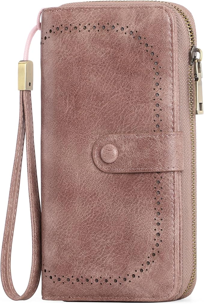 GAEKEAO Leather Credit Card Holder Wallet for Women RFID Blocking Large Capacity Bifold Zipper Card Case Organizer with Wristlet 45 Slots - Image 7