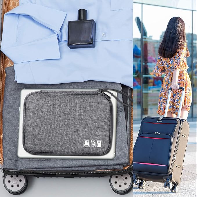 SELLYFELLY Travel Electronics Organizer Portable Cable Organizer Bag for Storage Electronic Accessories Case for Cord,Phone,Charger,Flash Drive (Gray) - Image 8