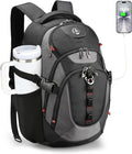 Swissdigital Design Laptop Backpack with USB Charging Port, Travel Backpack Fits 15.6 inches Computer, 31l College School Backpack for Men, Black/Grey | SD803-02 by SwissdigitalDesign