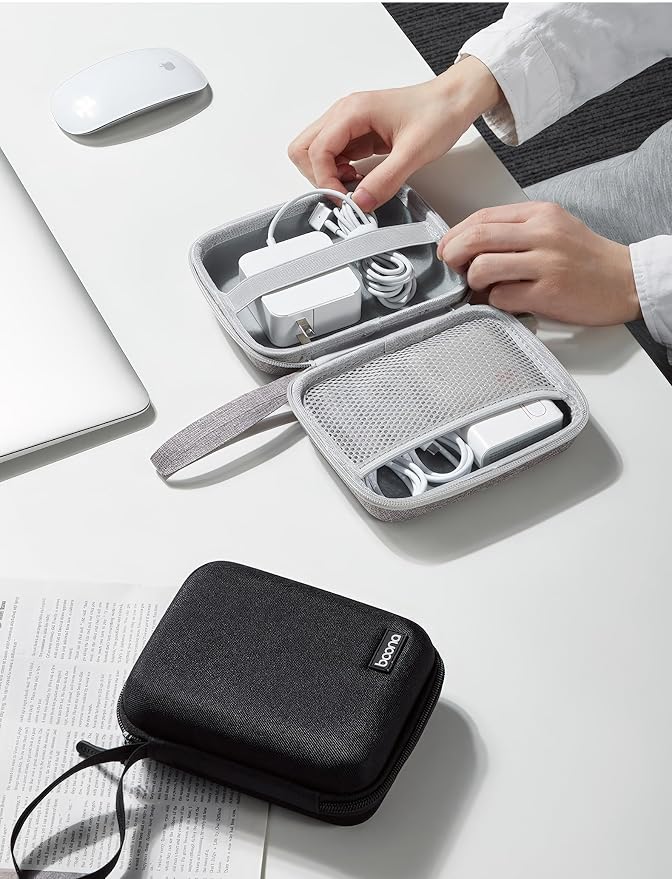 Charger Case for MacBook, Small Charger Organizer, Portable Pouch Travel Storage for Laptop Accessories, Waterproof for Magic Mouse, Power Bank,Charging Cords (Black)… - Image 4