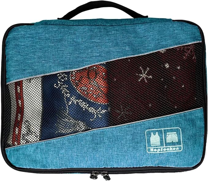 5 Set Packing Cubes for Travel Large Suitcase Luggage Organizer Bags Travel Accessories Vacation 4 Cubes 1 Laundry Pouch Bag - Image 5