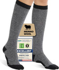 Merino Wool Compression Socks for Women Men 15-20 mmHg for flying | Soft & Breathable for Travel, Running by Unknown