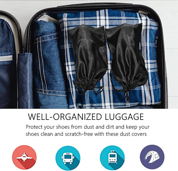 GONGKANGYUAN 20 Pack Satin Shoe Bags for Travel, Drawstring Shoe Storage Bags for Men and Women, Dustproof Moisture-Proof Shoe Pouches for Packing & Organizing Shoes - Image 4