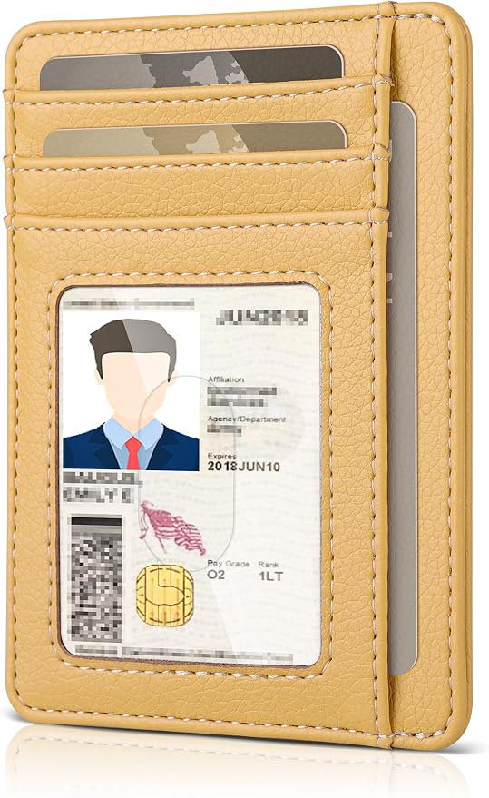 Teskyer Slim Minimalist Wallet for Men, RFID Front Pocket Card Holder | Ultra Slim Front Pocket Design, 8 Card Slots, RFID Protection, Smooth Faux Leather for Everyday Carry by TESKYER