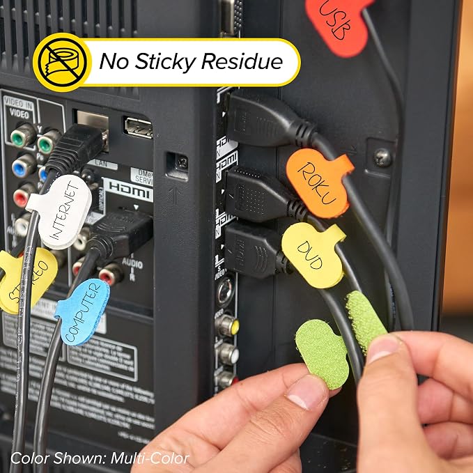 Cable Labels by Wrap-It Storage, Regular, White (36 Pack) - Write On Cord Labels, Wire Labels, Cable Tags and Wire Tags for Cable Management and Electronics, Computers. Great Stocking Stuffer - Image 5