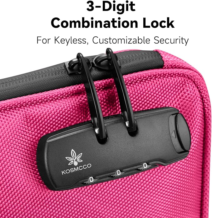 KOSMCCO Beach Locking Bag, Portable Safe, 9x7.5 Inch, Rose Red | Anti-Theft Design, Security Cable Included, Holds Phone Wallet and Keys, Ideal for Beach Pool Cruise and Travel - Image 4
