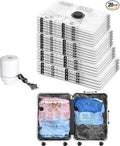 Vacuum Seal Bags for Clothing Travel and Home Storage, Travel Vacuum Bags with Electric Pump, Space Saver Compression Packing Cubes for Luggage Suitcase Bedding Blankets Clothes, 20 Combo by SUOCO