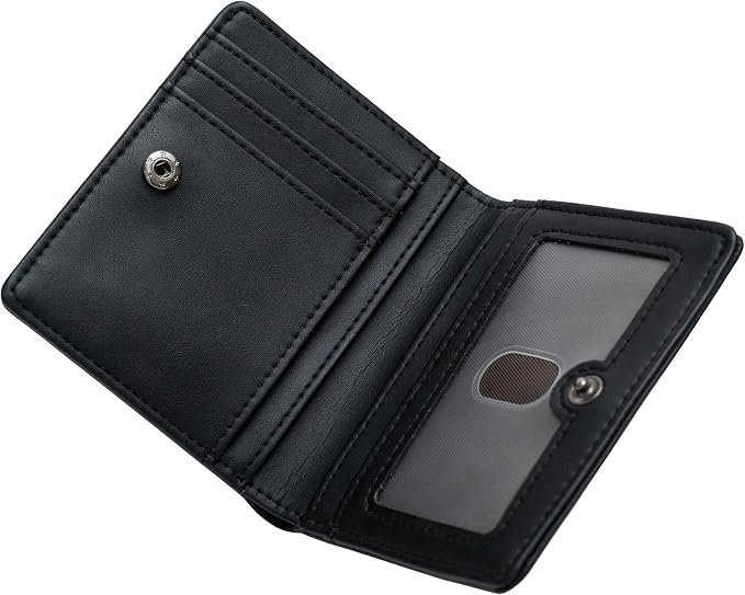 Alldaily Small RFID Wallet for Women Slim Compact Bifold Pocket Ladies Travel Mini Purse (Black) by Alldaily