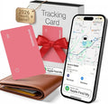 SPOTMINDERS Apple MFi Certified Wallet Tracker Card for Travel Gifts for Women - Works with Apple Find My Rechargeable Tracking Card for Wallet Luggage Passport Purse Slim 0.07in IP68 Pink Item Finder by Spotminders