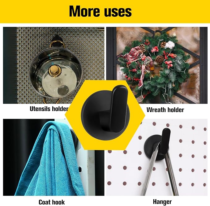 Kanayu 4 Pcs Magnetic Hooks Heavy Duty Magnetic Wreath Hanger, Magnet Tool Holder Garage Storage Tool Organizer Hanger for Refrigerator Kitchen Doors - Image 7
