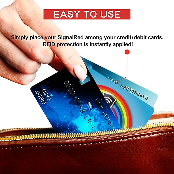 SaiTech IT 2 Pack RFID Blocking Card for Credit Debit ID Card, Rainbow Blue | Slim Anti-Theft Contactless NFC RFID Blocker Protector, Easily Fit into Wallet and Purse, for Men & Women - Image 8