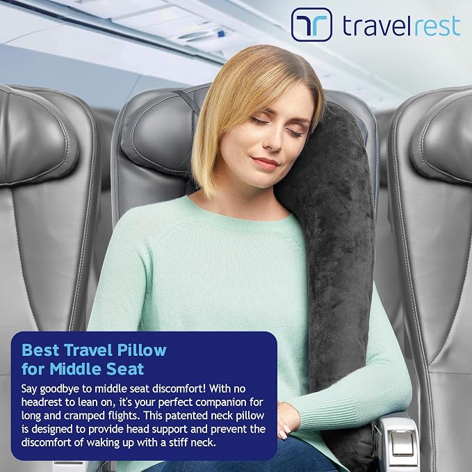 TRAVELREST All-in-One Travel Neck Support & Body Pillow - Grey | Memory Foam Cover, Inflatable Travel Essential, Upper Compact Support, Sleeping Accessories, Road Trip & Long Flight Comfort - Image 4