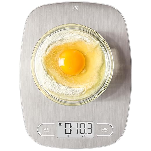Greater Goods Food Scale, Slim & Compact, 1g Precision (Stainless Steel) | Digital Kitchen Scale for Cooking, Meal Prep & Portion Control, Tare, Auto Shut-Off, g/oz/lb/ml Conversion & Calorie Tracking by GreaterGoods