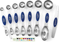 Spring Chef 8 Magnetic Measuring Spoons Set for Baking & Cooking, Sapphire | Stainless Steel Teaspoon & Tablespoon Measuring Spoons with Leveler for Dry & Liquid Ingredients, Dual Sided, Dishwasher Safe by SpringChef