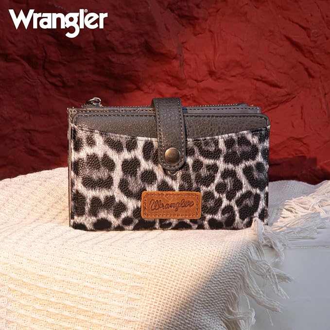Wrangler Wallet for Women Bifold Card Holder with Zipper and ID Window - Image 6