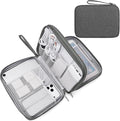 FYY Electronic Organizer, Travel Tech Pouch Bag, Extra Large, Dark Grey | Wrist Strap, Waterproof, Double Layers Electronics Travel Case for iPad, Cord, Laptop Charger, Daily and Business Trips Use by FYY