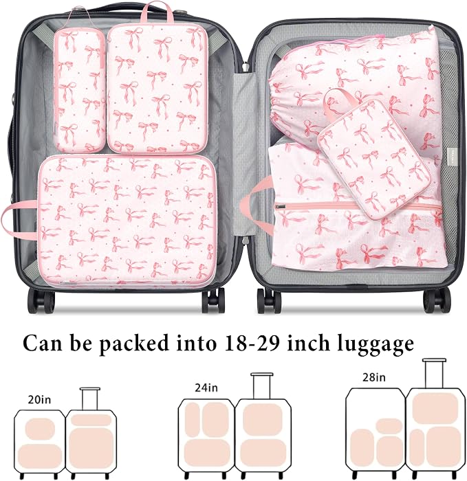 Compression Packing Cubes for Travel, 6 Set Natural Life Luggage Organizers, Lightweight Waterproof Expandable/Compression Bags Bohemia Smell Proof Travel Packing Cubes for Suitcases - Image 5
