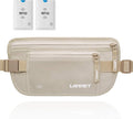 Travel Money Belt Hidden Waist Stash Wallet RFID Blocking Anti-Theft Passport Holder for Men Women, Cream by LANNEY