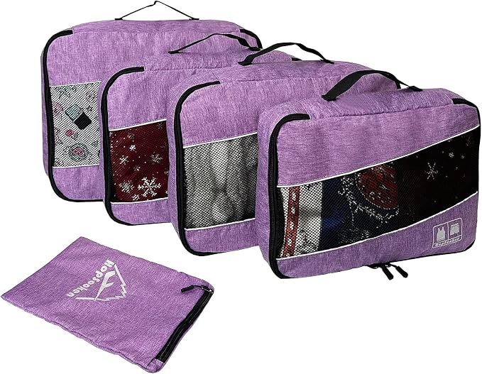 5 Set Packing Cubes for Travel Large Suitcase Luggage Organizer Bags Travel Accessories Vacation 4 Cubes 1 Laundry Pouch Bag - Image 3