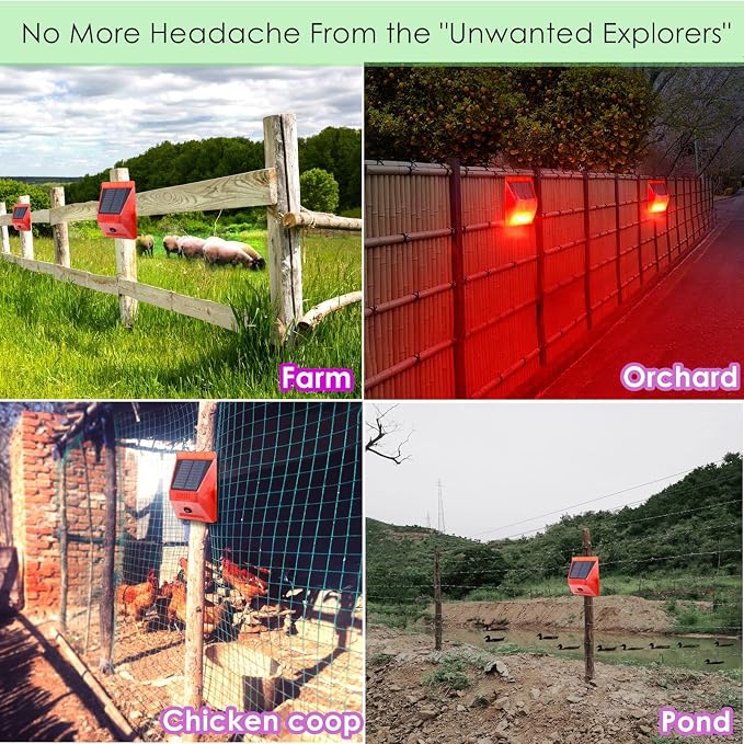 HULPPRE Solar Outdoor Motion Sensor Alarm,130db Loud Siren Lamp Noise Maker | 4 Working Modes Strobe Light with Remote,Say Goodbye to The Unwanted Explorers - Image 2