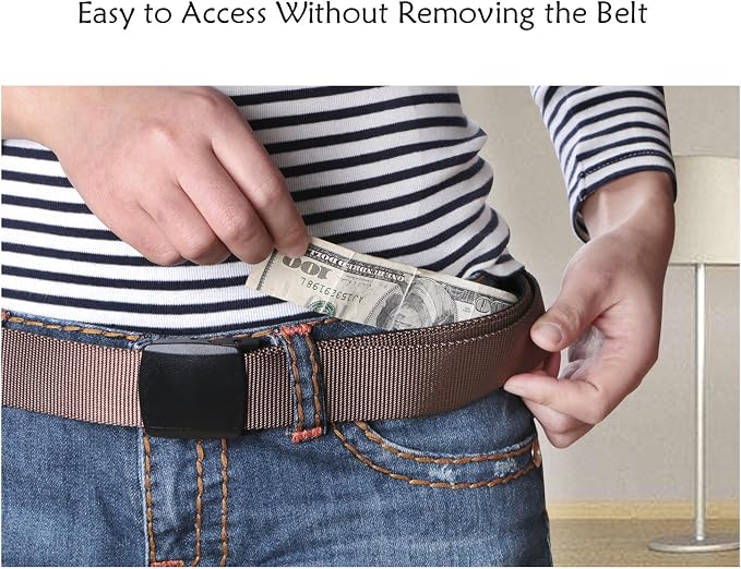 SUOSDEY Travel Money Belt, Nylon Hidden Money Pocket Belt with Plastic Buckle - Image 5