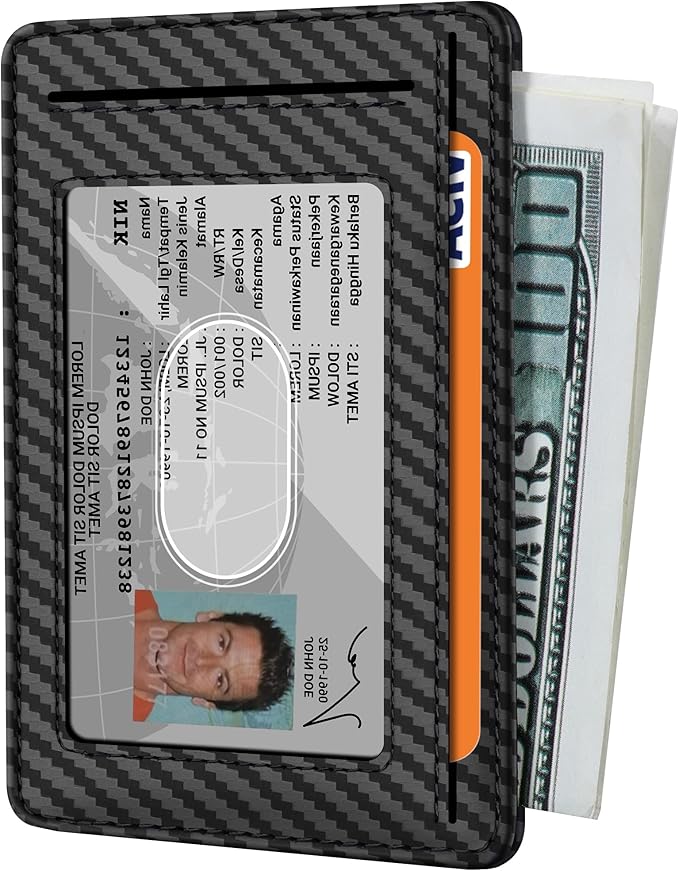 Travelambo Slim Minimalist Wallet for Men, RFID Blocking Credit Card Holder, Front Pocket ID Card Case, Gifts for Men, Husband, Boyfriend, Teenage - Image 2