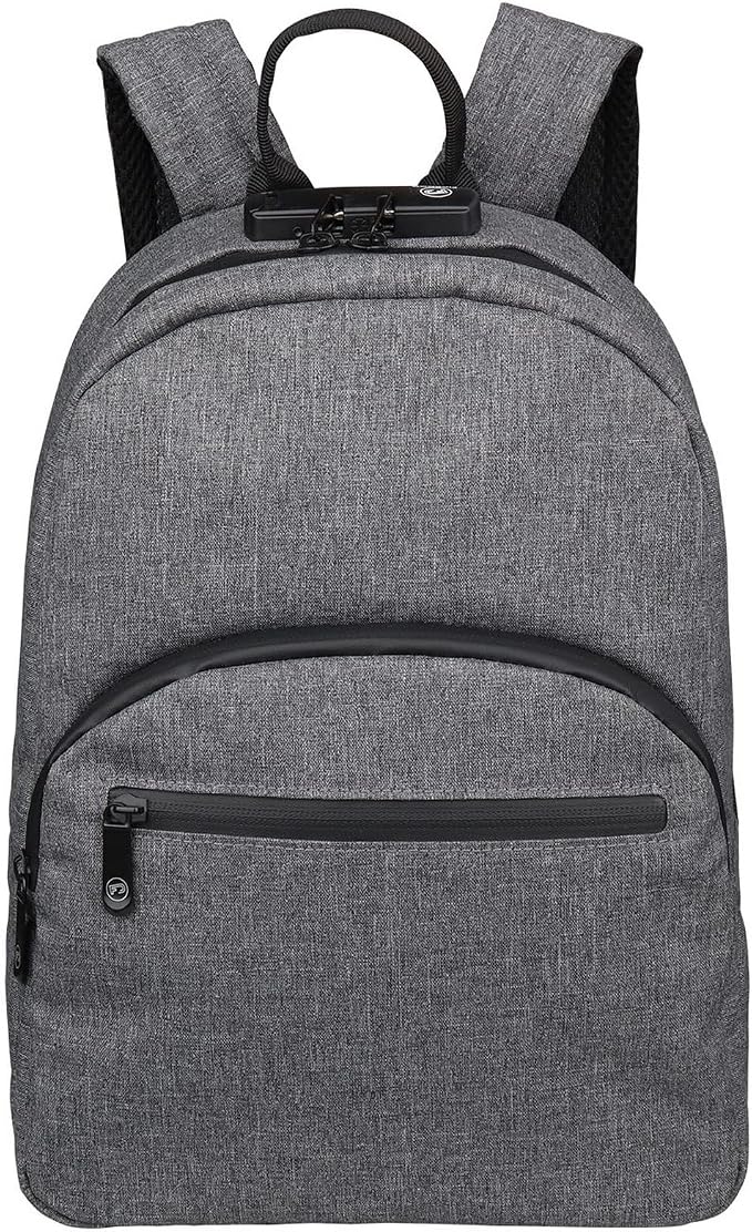FIREDOG Mini Smell Proof Backpack with Lock, Smell Proof Bag for Men Women Travel (Grey) by FIREDOG