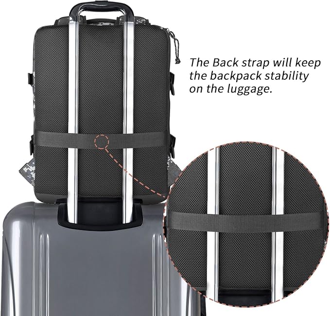 Underseat Carry-On Backpack Luggage Lightweight Casual Laptop Backpack 15.6-inch Travel Commute Gym Sport Daypack 21L, Digi Camo - Image 5
