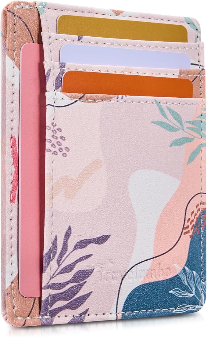 Travelambo Front Pocket Minimalist Leather Slim Wallet RFID Blocking Medium Size by Travelambo