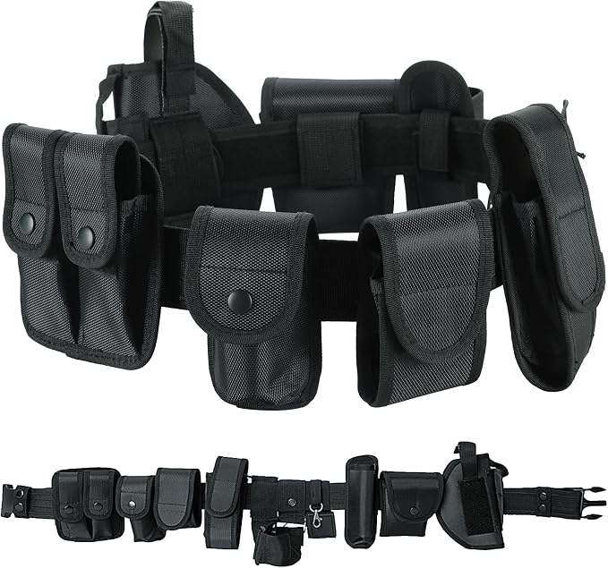 ATPEAM Security Guard Equipment Belt - 10 in 1 Multifunctional Tactical Duty Belt for Law Enforcement, Military, and Sports by ATPEAM