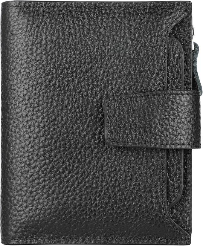 Small Compact Women Wallet RFID Blocking Genuine Leather Bifold Purse with ID Windows by Lavemi