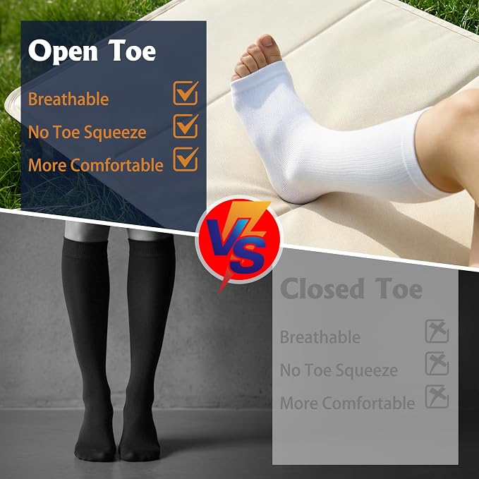 5/6 Pairs Graduated Compression Socks for Women&Men 20-30mmhg Knee High Socks Travel Hiking Running Stocking - Image 3