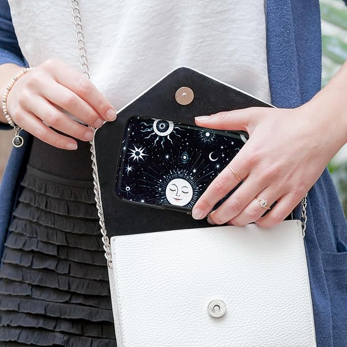 Mayski Credit Card Holder for Women RFID Blocking Wallet, Sun Moon | Card Wallets for Women Small Mini Business Metal Accordion Aluminum Alloy Hard Case for Men - Image 7