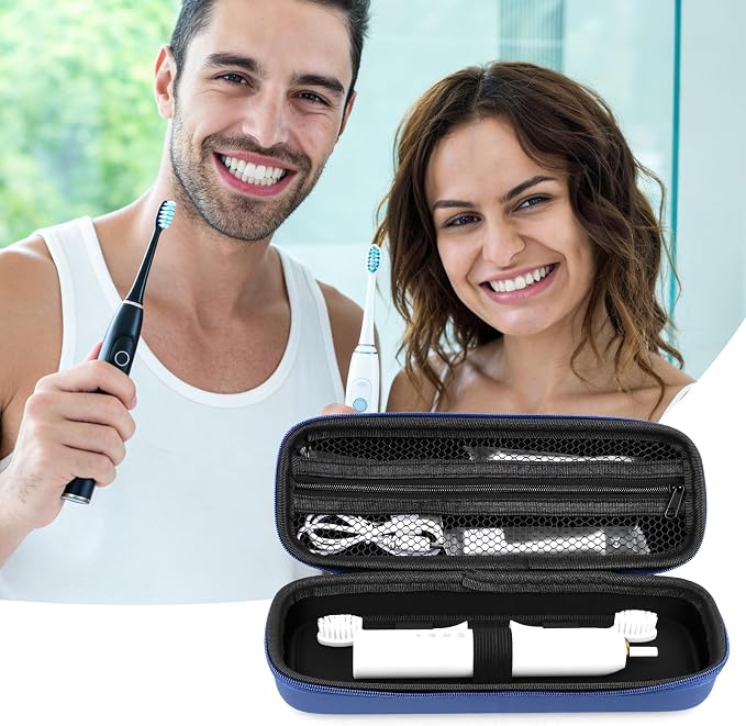 Hooqict Toothbrush Travel Case for Oral-B/Oral-B Pro/iO Electric Travel Toothbrush Case Holder with Mesh Pocket for Traveling, Camping, School, Business, Protective Storage Containers - Image 4