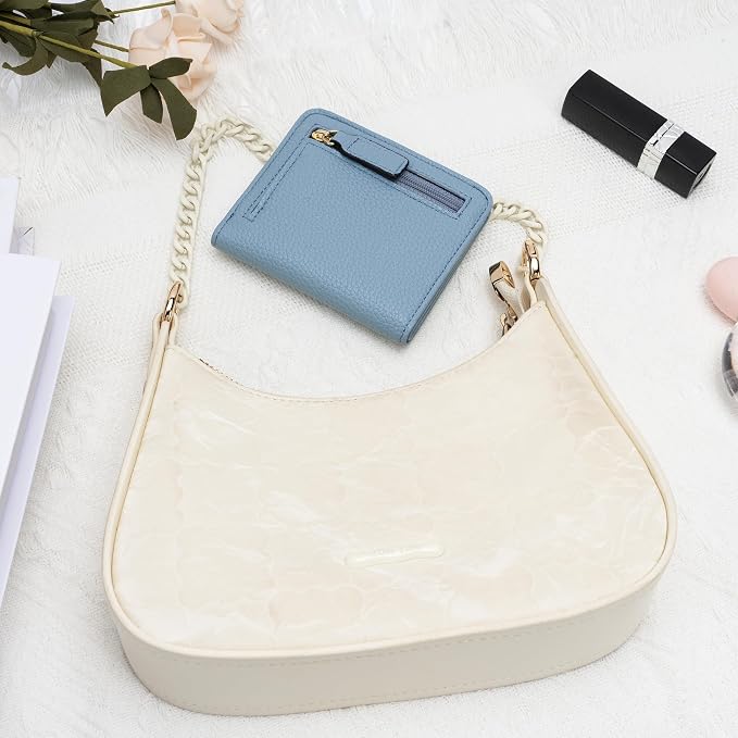 Gostwo Small Wallet for Women, Slim Bifold Credit Card Holder, Compact RFID Blocking Cash Wallet, Billfolds Thin Leather Zipper Pocket, Mini Wallet Gift for Ladies Teen Girls Travel with ID Window - Image 7