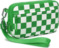 FODOKO Wristlet wallets for Women RFID crossbody bags with 4 Zippers | Checkered quilted nylon with credit card slots, cell phone organizer, and coin purse for travel and everyday carry by FODOKO
