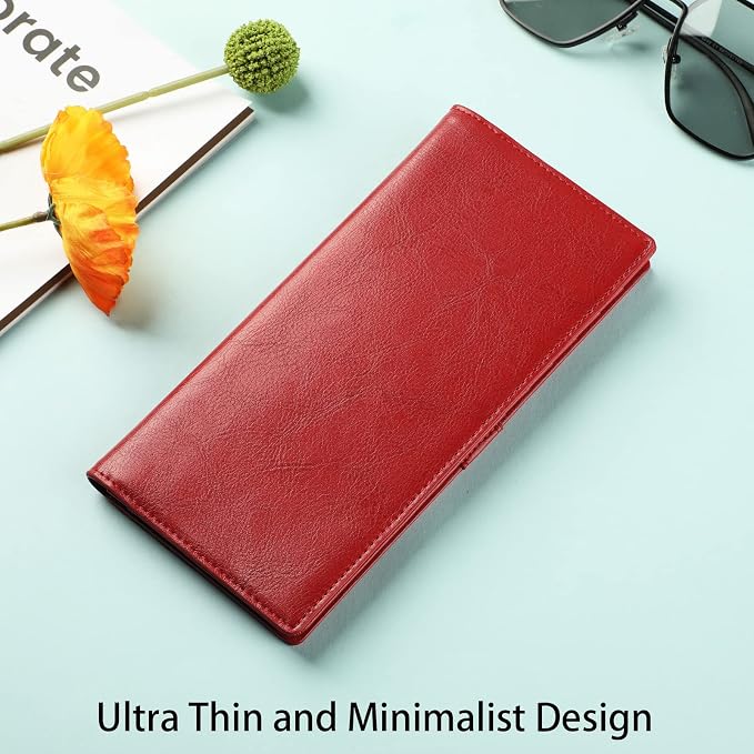 Ultra Slim Thin Leather Women Wallet RFID Blocking Credit Card Holder Bifold Long Ladies Billfold - Image 2