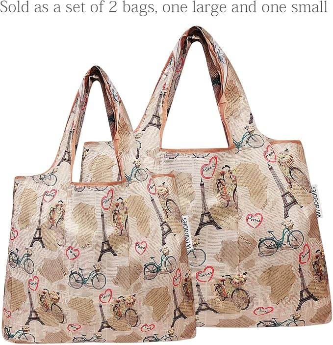 allydrew Large Foldable Tote Nylon Reusable Grocery Bags - Image 3