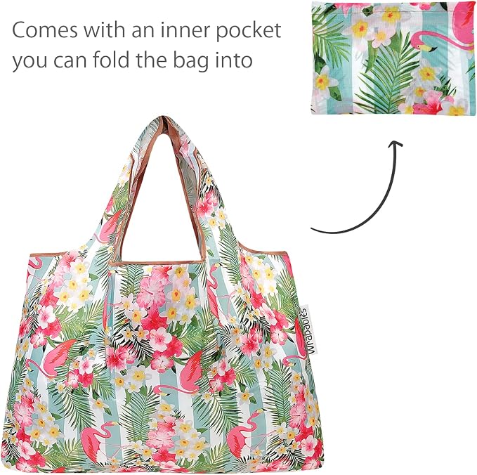 allydrew Large Foldable Tote Nylon Reusable Grocery Bags - Image 5