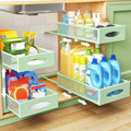 Under Sink Organizer, 2 Tier Pull out Cabinet Organizer Baskets with Mesh Sliding Drawers, Slide out Storage Shelf for Home, Kitchen, Bathroom, Pantry, Office Cabinet(1 Pack, Green) by Kitstorack