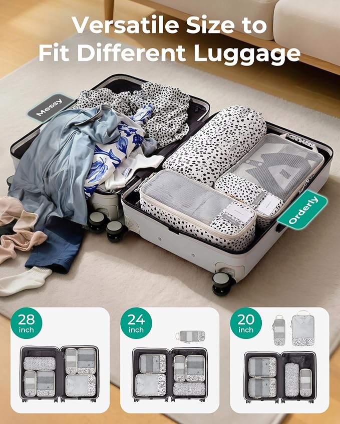 BAGSMART Compression Packing Cubes for Travel Essentials | 14 Set /6 Set /4 Set/2 Set, Lightweight, Durable - Image 3